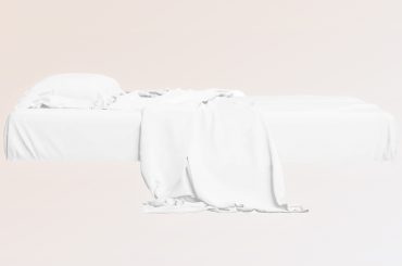 clean white bed and sheets
