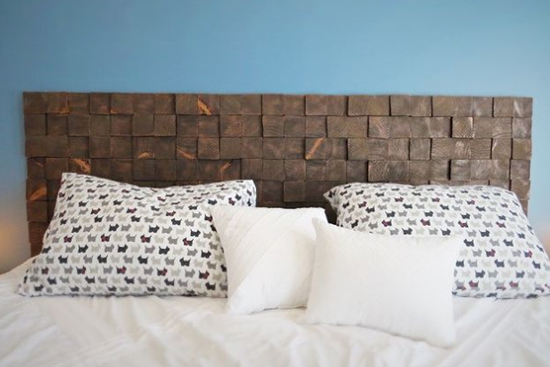 DIY Headboard #4 - Wood Block Headboard